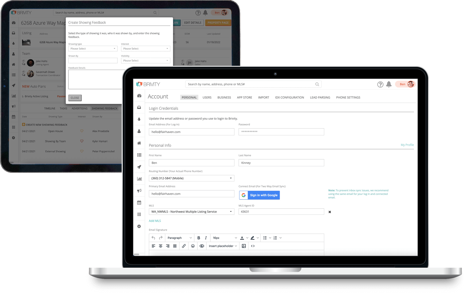 brivity-crm-create-showing-feedback